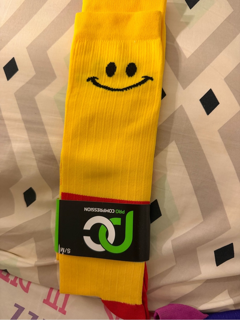 Pro Compression Smiley Compression Socks in Yellow